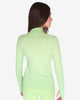 maglia da running donna con zip a 1/4 imprun essenza colore verde primavera immagine posteriore